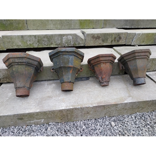 858 - Four 19th C. cast iron copper heads {Lrg. 30 cm H x 28 cm W x 20 cm D and Sml. 25 cm H x 24 cm W x 1... 