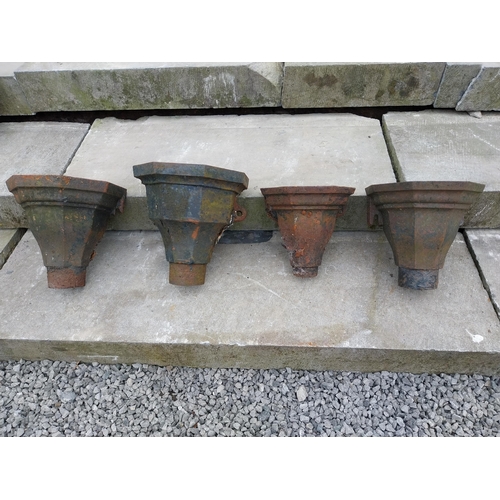 858 - Four 19th C. cast iron copper heads {Lrg. 30 cm H x 28 cm W x 20 cm D and Sml. 25 cm H x 24 cm W x 1... 