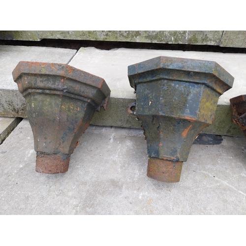 858 - Four 19th C. cast iron copper heads {Lrg. 30 cm H x 28 cm W x 20 cm D and Sml. 25 cm H x 24 cm W x 1... 