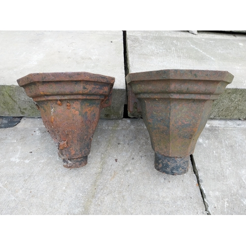 858 - Four 19th C. cast iron copper heads {Lrg. 30 cm H x 28 cm W x 20 cm D and Sml. 25 cm H x 24 cm W x 1... 