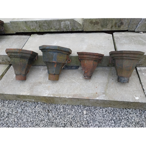 858 - Four 19th C. cast iron copper heads {Lrg. 30 cm H x 28 cm W x 20 cm D and Sml. 25 cm H x 24 cm W x 1... 