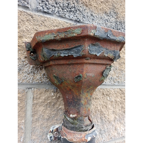 864 - Cast iron hopper {H 30cm x W 30cm x D 16cm }. (NOT AVAILABLE TO VIEW IN PERSON)