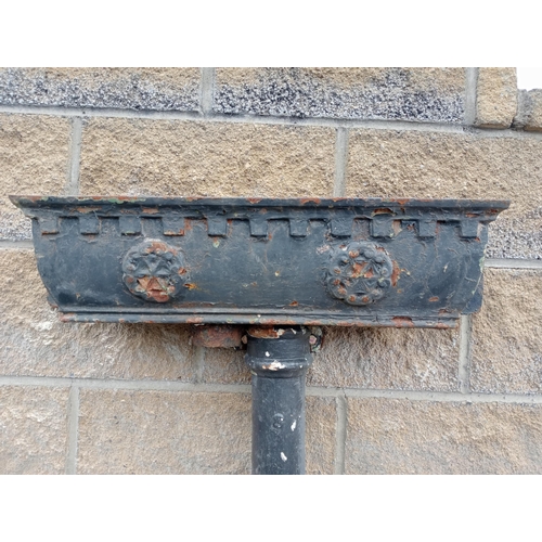 865 - Cast iron hopper {H 16cm x E 60cm x D 20cm }. (NOT AVAILABLE TO VIEW IN PERSON)