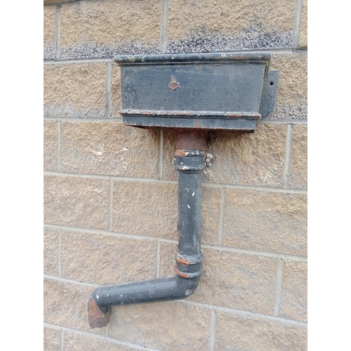 866 - Cast iron hopper rectangle {H 21cm x W 42cm x D 19cm}. (NOT AVAILABLE TO VIEW IN PERSON)