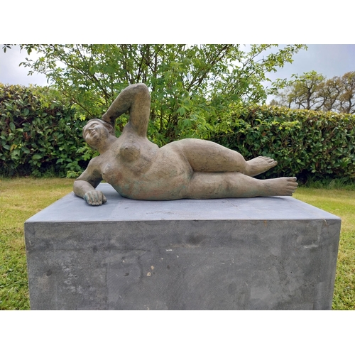 868 - Exceptional quality contemporary bronze sculpture 'The Curvy Muse'  {34 cm H x 70 cm W x 77 cm D}.