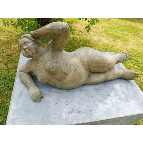 868 - Exceptional quality contemporary bronze sculpture 'The Curvy Muse'  {34 cm H x 70 cm W x 77 cm D}.