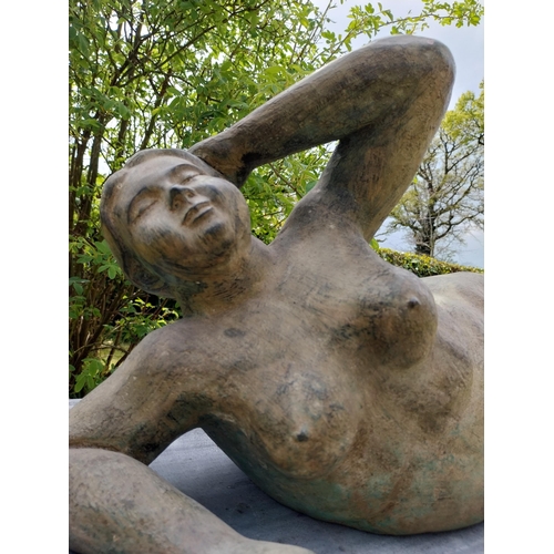 868 - Exceptional quality contemporary bronze sculpture 'The Curvy Muse'  {34 cm H x 70 cm W x 77 cm D}.