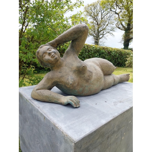 868 - Exceptional quality contemporary bronze sculpture 'The Curvy Muse'  {34 cm H x 70 cm W x 77 cm D}.