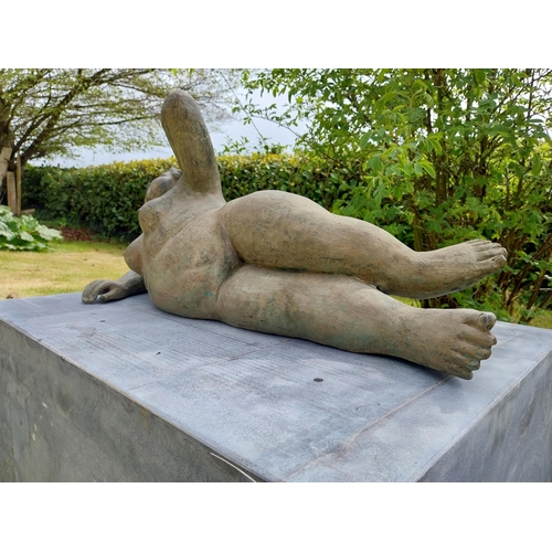 868 - Exceptional quality contemporary bronze sculpture 'The Curvy Muse'  {34 cm H x 70 cm W x 77 cm D}.