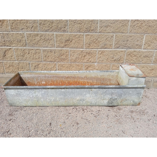 869 - Galvanised trough water feeder {H 48cm x W 187cm x D 47cm}. (NOT AVAILABLE TO VIEW IN PERSON)