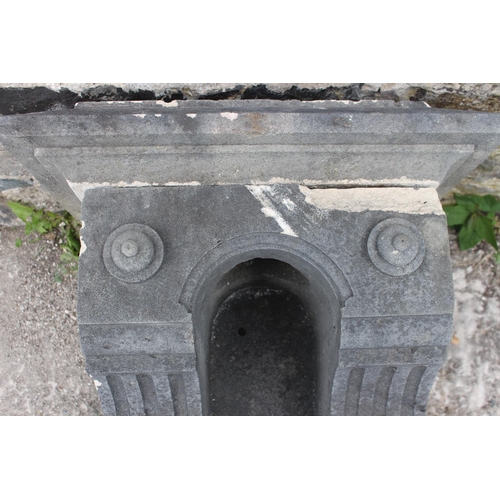 87 - 19th C. Kilkenny stone balcony corbel {H 52cm x W 52cm x D 54cm }. (NOT AVAILABLE TO VIEW IN PERSON)