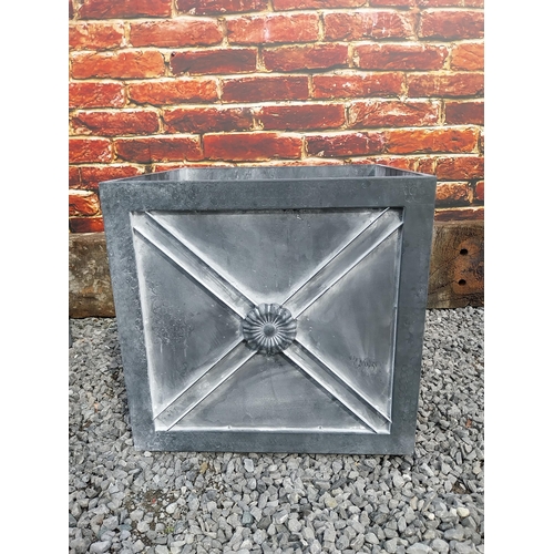 870 - Pair of good quality metal square planters with lead effect in the Georgian style {45 cm H x 46 cm W... 