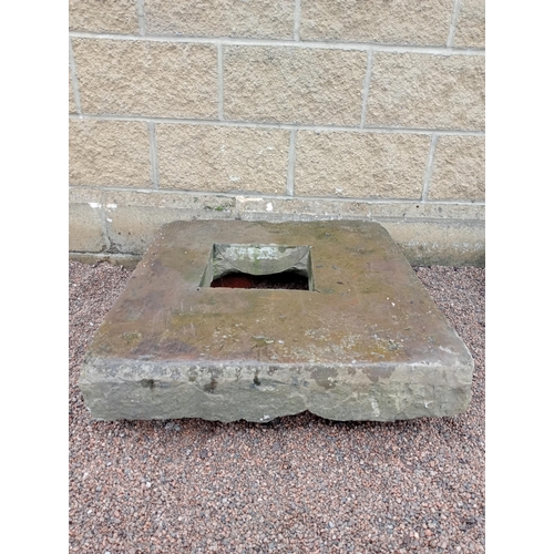 872 - Cut stone gully {H 13cm x W 73cm x D 76cm }. (NOT AVAILABLE TO VIEW IN PERSON)