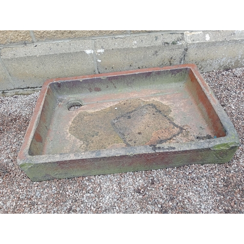 887 - Salt glazed sink {H 15cm x W 77cm x D 50cm }. (NOT AVAILABLE TO VIEW IN PERSON)