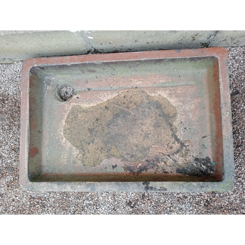 887 - Salt glazed sink {H 15cm x W 77cm x D 50cm }. (NOT AVAILABLE TO VIEW IN PERSON)