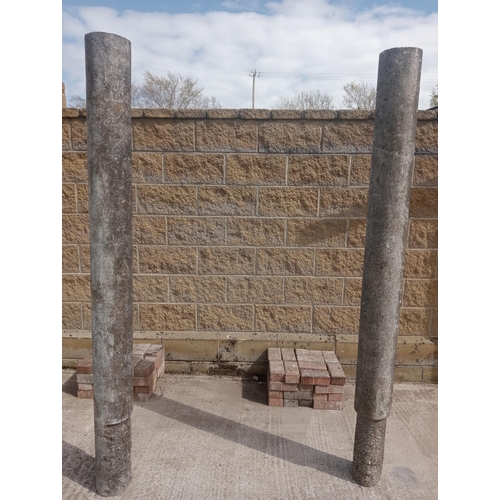 89 - Pair of  Kilkenny stone pillars {H 290cm x Dia 18cm }. (NOT AVAILABLE TO VIEW IN PERSON)