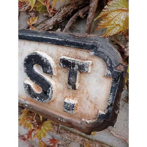 891 - Cast iron Street sign Oswald St {H 18cm x W 85cm }. (NOT AVAILABLE TO VIEW IN PERSON)