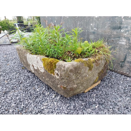 893 - 19th C. sandstone trough {25 cm H x 96 cm W x 45 cm D}.