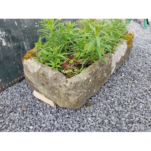 893 - 19th C. sandstone trough {25 cm H x 96 cm W x 45 cm D}.