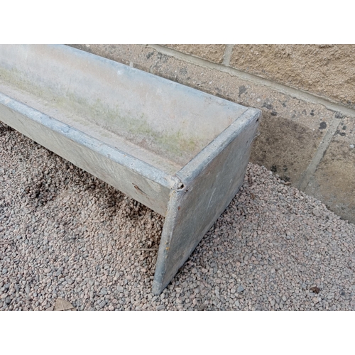 895 - Galvanised trough feeder {H 20cm x W 276cm x D 6cm}. (NOT AVAILABLE TO VIEW IN PERSON)