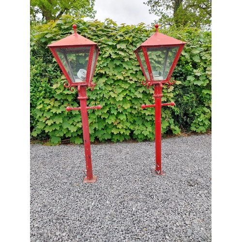 910 - Pair of 1950s cast aluminium wall lamps {153 cm H x 41 cm W x 41 cm D}.