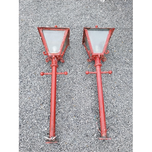 910A - Pair of 1950s cast aluminium wall lamps {153 cm H x 41 cm W x 41 cm D}.