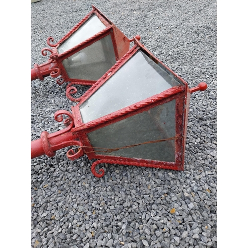 910A - Pair of 1950s cast aluminium wall lamps {153 cm H x 41 cm W x 41 cm D}.