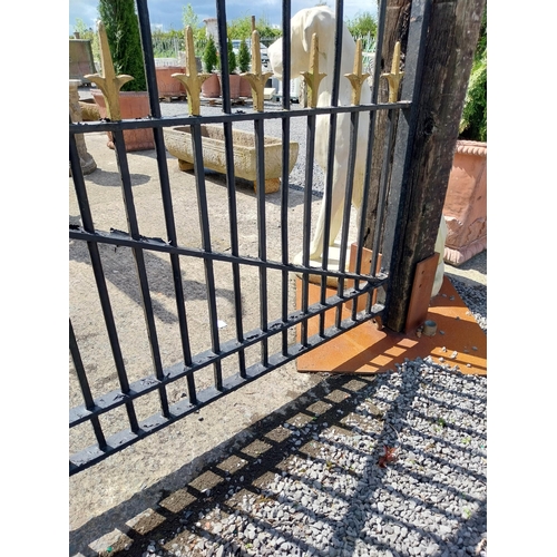 914 - Pair of 19th C. wrought iron entrance gates with spire tops {185 cm H x 335 cm W}.