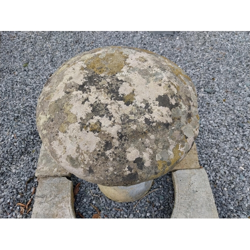 916 - Sandstone staddle stone {65 cm H x 45 cm Dia}.