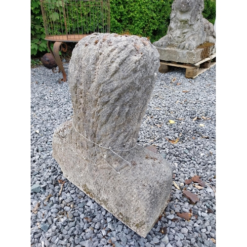 924 - Early 20th C. carved sandstone bust of a Gentleman {60 cm H x 46 cm W x 17 cm D}.