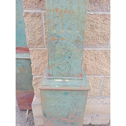 929 - Pair of cast iron drainpipe covers {H 249cm x W 25cm x D 23cm }.