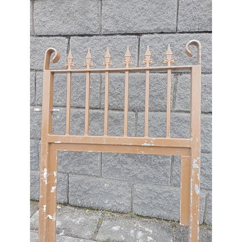 933 - Modern wrought iron gate with Fleur de Lis {}. (NOT AVAILABLE TO VIEW IN PERSON)