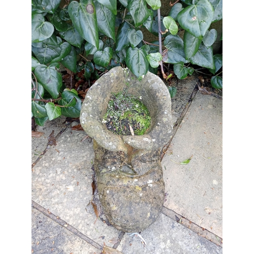 938 - Composition stone planter in the form of a boot {H 24cm x W 22cm x D 34cm }. (NOT AVAILABLE TO VIEW ... 