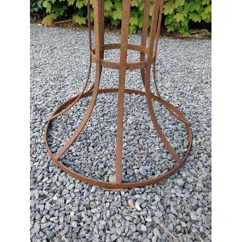 94 - Wrought iron fire pit on stand {129 cm H x 93 cm Dia}.