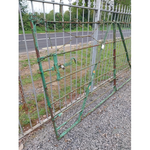 950 - 19th C. wrought iron estate railing gate {144 cm H x 296 cm W}.