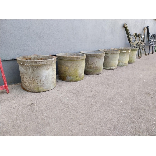 952 - Set of six composition planters {26 cm H x 32 cm Dia.}.