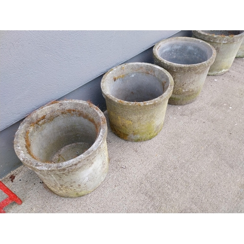 952 - Set of six composition planters {26 cm H x 32 cm Dia.}.