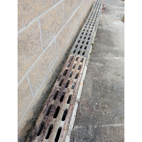 955 - Four concrete drain sections {Each H 48cm x W 100cm x D 26cm }. (NOT AVAILABLE TO VIEW IN PERSON)