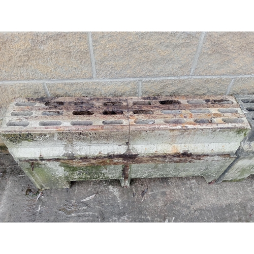 955 - Four concrete drain sections {Each H 48cm x W 100cm x D 26cm }. (NOT AVAILABLE TO VIEW IN PERSON)