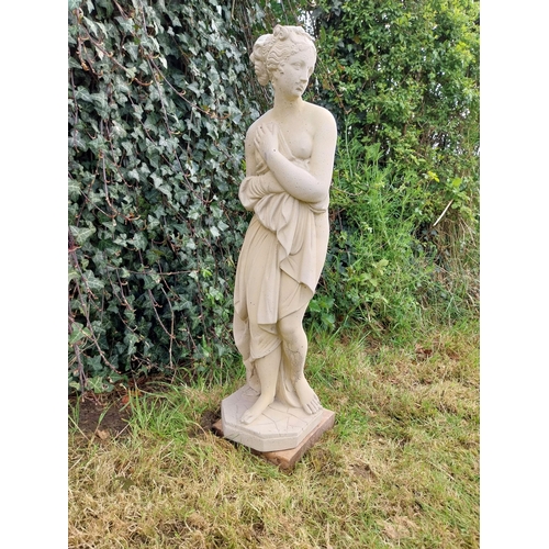 96 - Good quality moulded stone statue of Venus {71 cm H x 21 cm W 22 cm D}.