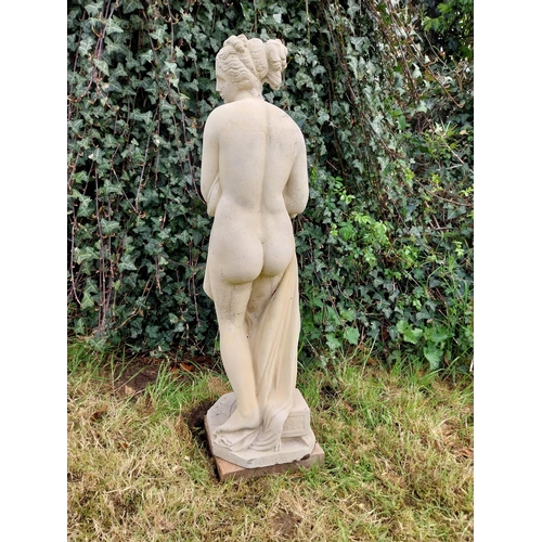 96 - Good quality moulded stone statue of Venus {71 cm H x 21 cm W 22 cm D}.