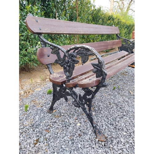 962 - 19th C. cast iron garden bench with wooden slats {80 cm H x 167 cm W x 62 cm D}.