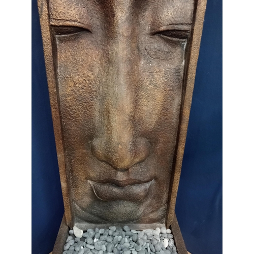 963 - Long face Buddha fountain {H 188cm x W 56cm x D 40cm }. (NOT AVAILABLE TO VIEW IN PERSON)