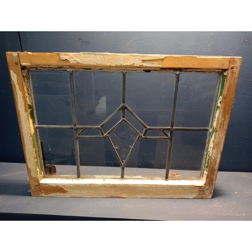 970A - Leaded glass window {H 50cm x W 66cm }. (NOT AVAILABLE TO VIEW IN PERSON)