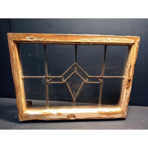 970A - Leaded glass window {H 50cm x W 66cm }. (NOT AVAILABLE TO VIEW IN PERSON)