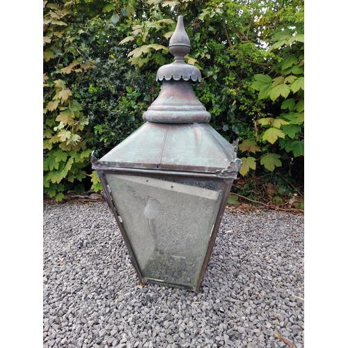 975 - Early 20th C. copper lantern {94 cm H x 44 cm W x 44 cm D}.