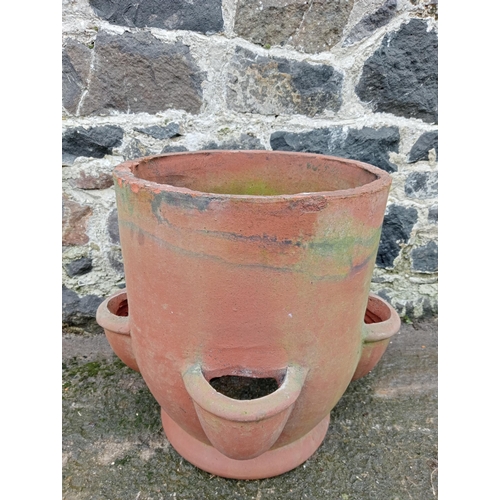 981 - Terracotta herb planter {H 44cm x Dia 33cm }. (NOT AVAILABLE TO VIEW IN PERSON)