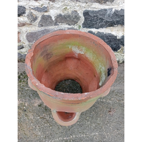 981 - Terracotta herb planter {H 44cm x Dia 33cm }. (NOT AVAILABLE TO VIEW IN PERSON)