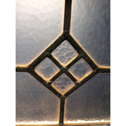 998 - Four pane leaded glass window {H 85cm x W 90cm }. (NOT AVAILABLE TO VIEW IN PERSON)