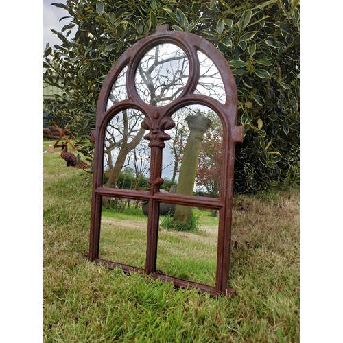 2 - Cast iron garden mirror {73 cm H x 50 cm W}.